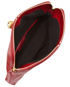 Кожаный клатч на молнии